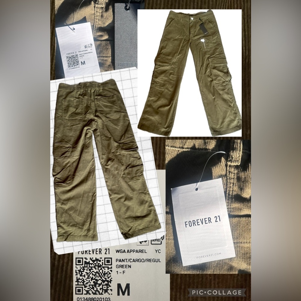 F21 | Green Cargo Pants Cordoroy | M | NWT BRAND NEW w Tags